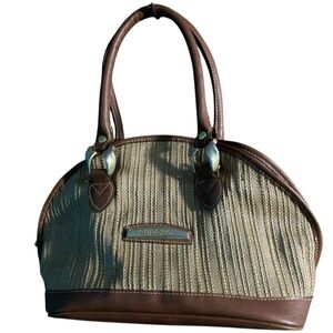 CAPEZIO Beige and Brown Woven Shoulder Bag